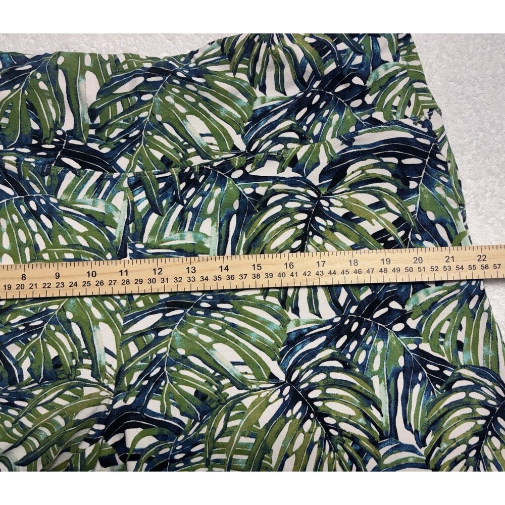J.Jill Smooth Fit Palm Leaf Wide Leg Crop Pant Size Large Culottes Gaucho Knit - Picture 12 of 12